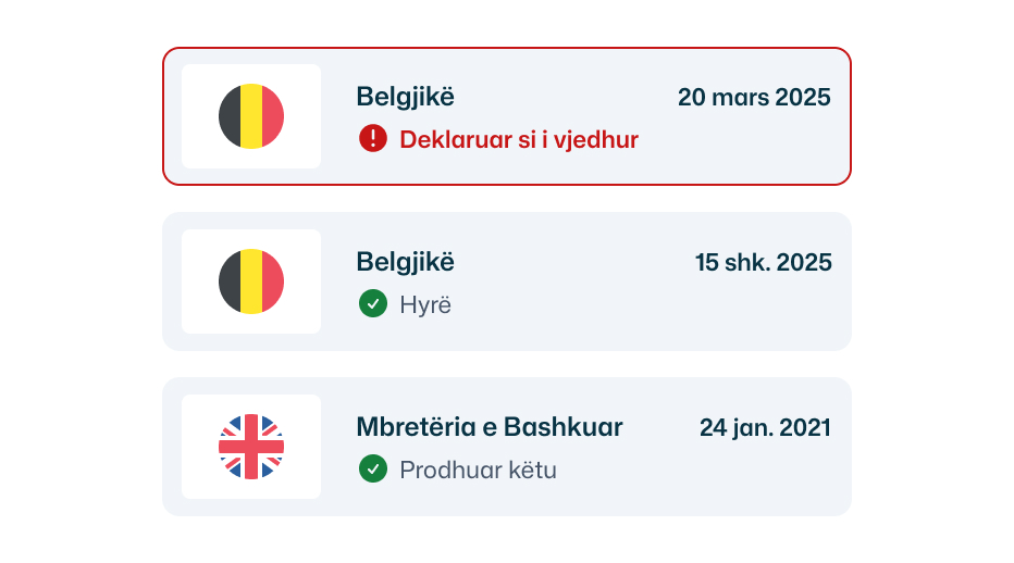 Kontrolli i automjetit të vjedhur