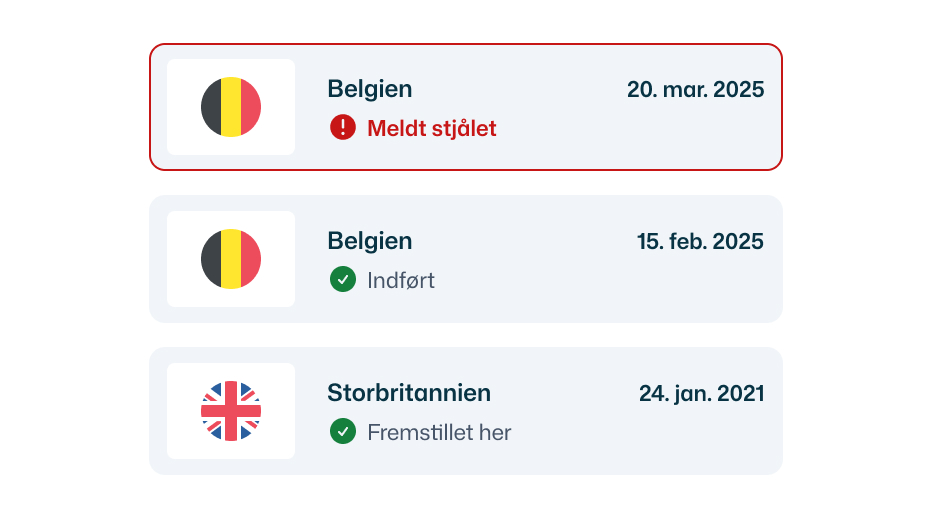 Kontrol af stjålet køretøj