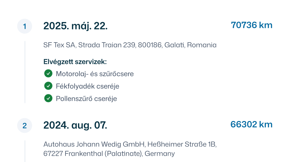 Karbantartási előzmények