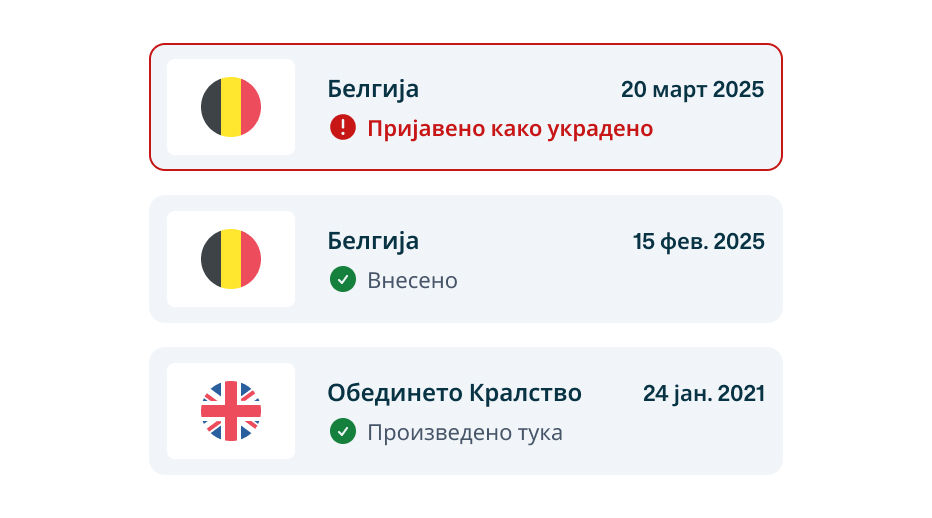 Проверка за украдено возило