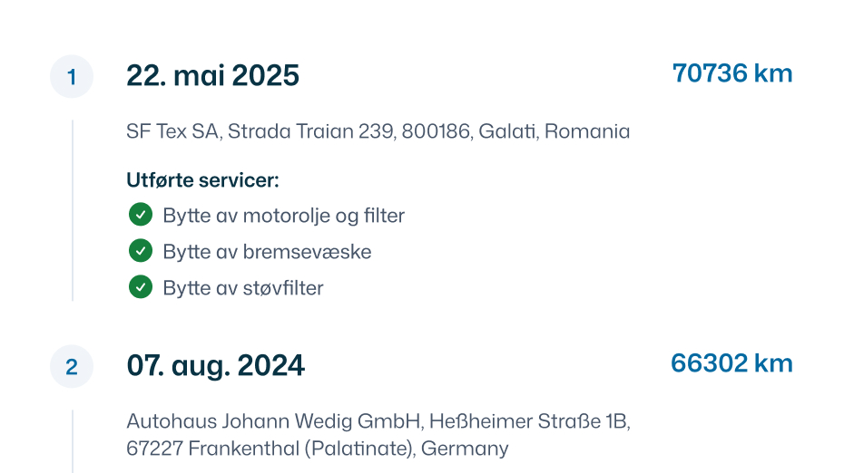 Vedlikeholdshistorikk