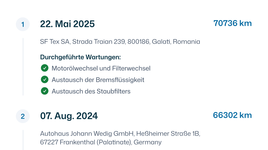 Wartungshistorie