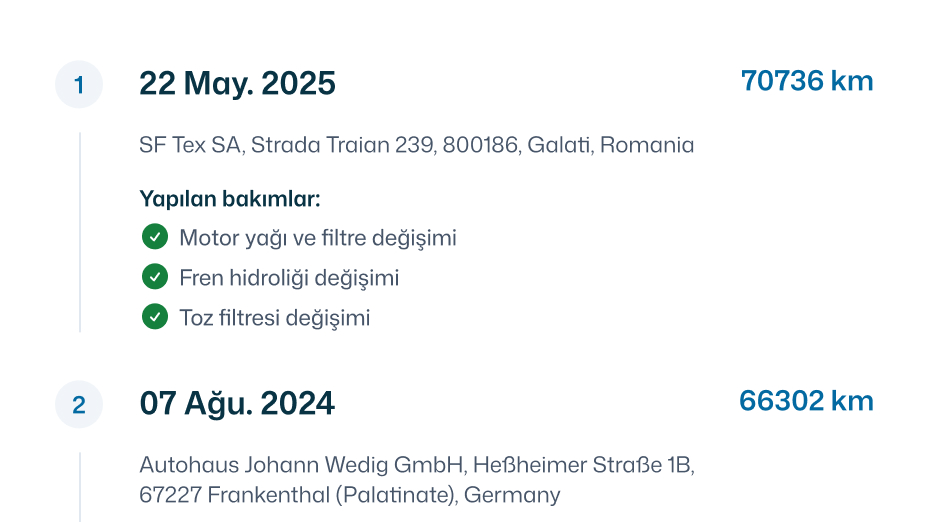 Bakım geçmişi