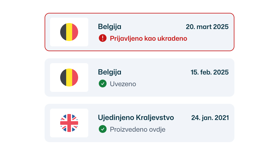 Provjera ukradenoga vozila