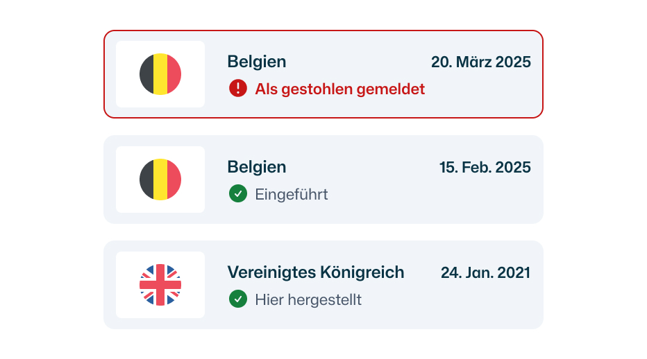 Gestohlenes Fahrzeug-Prüfung
