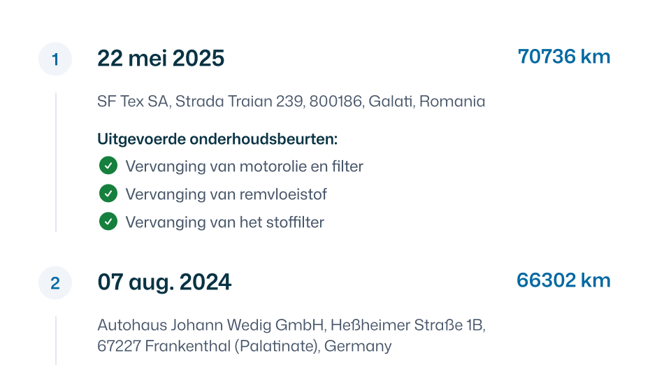 Onderhoudsgeschiedenis