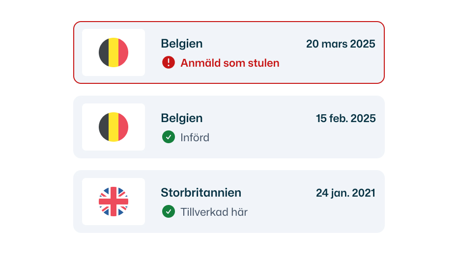 Kontroll av stulet fordon