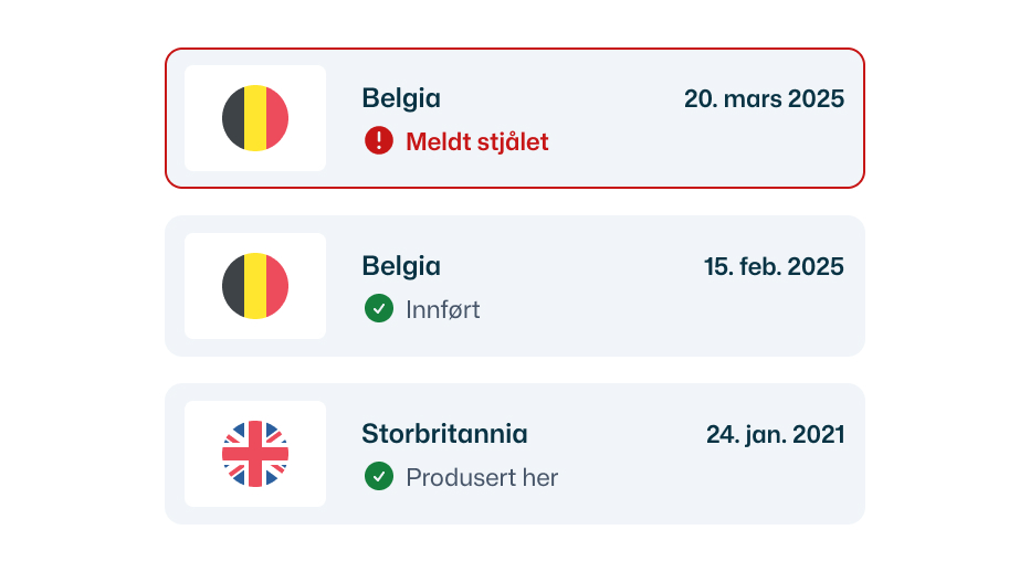 Sjekk av stjålet kjøretøy