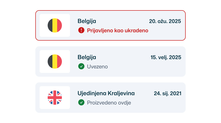 Provjera ukradenih vozila