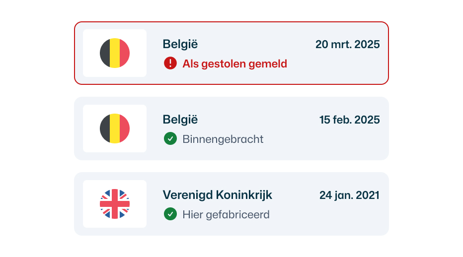 Controle op gestolen voertuigen