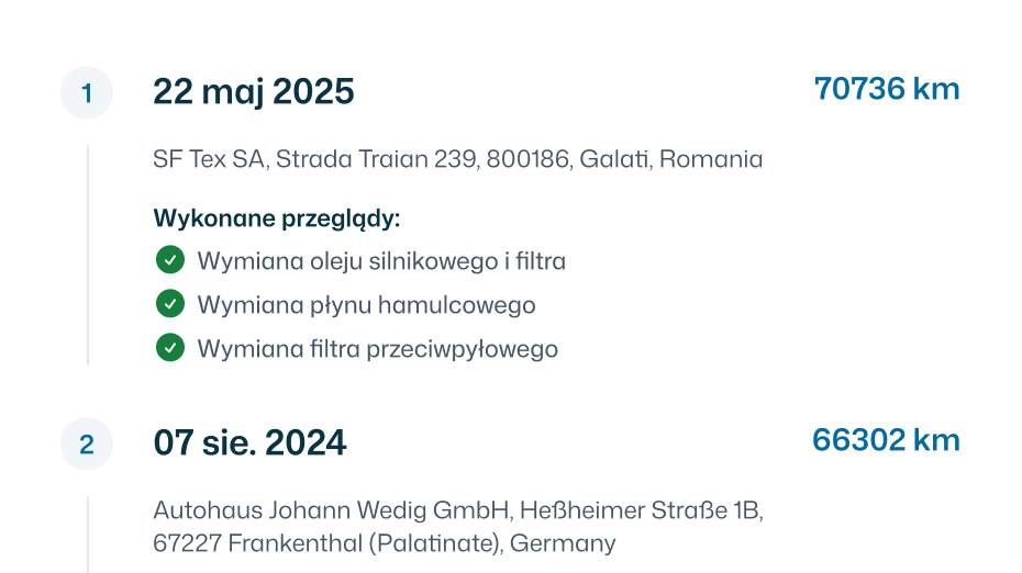 Historia serwisowa